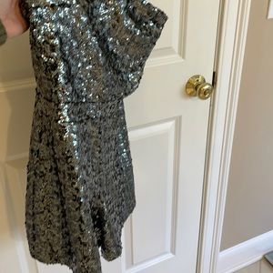 Absolutely stunning liquid metal sequin shorts, romper!